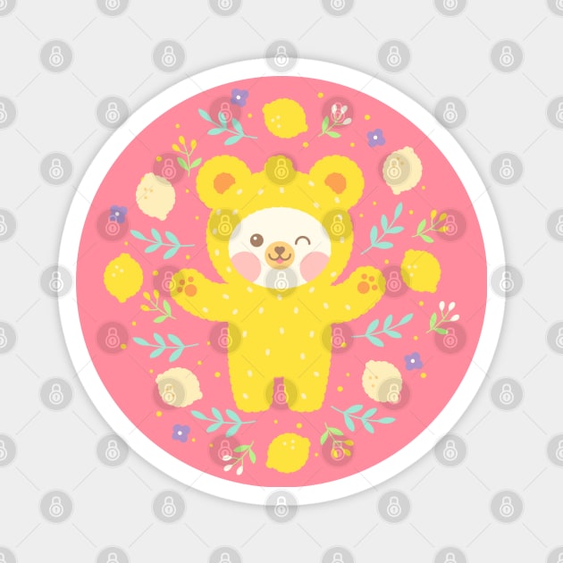 Lemony Bear Magnet by noeyedeer